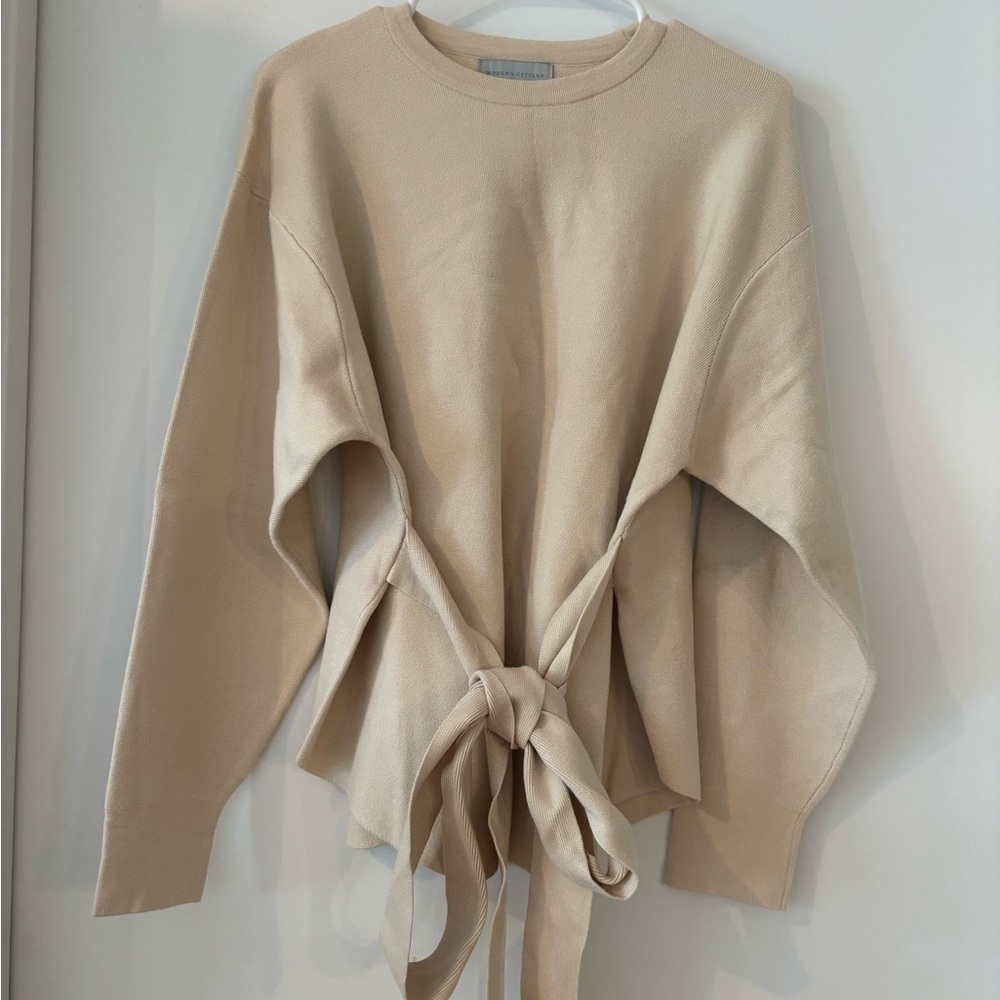 Modern Citizen Cream Tie-Front Sweater